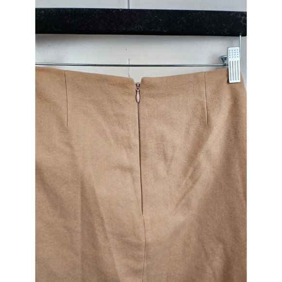 Wilfred Aritizia Camel Wool Blend Side Tie Wrap Mini Skirt Size 10 - Picture 5 of 7